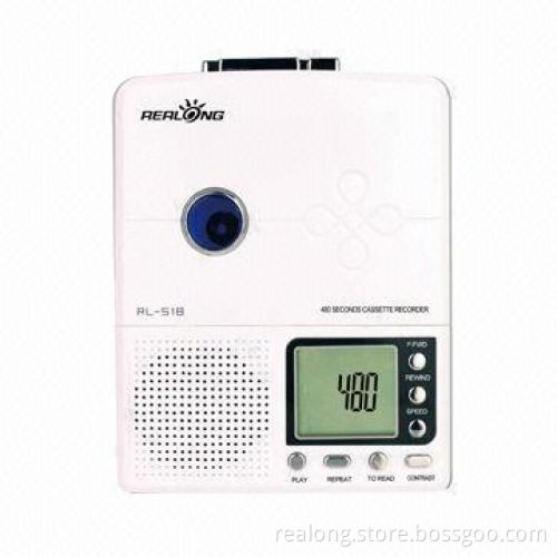 LCD Cassette Player with Eecording and Repetition Functions